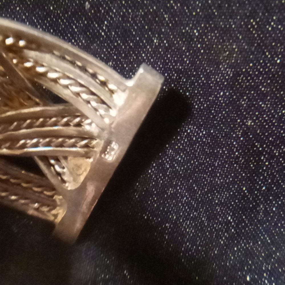 Sterling Silver 925 Braided Bracelet with Intricate Design - Picture 8 of 12